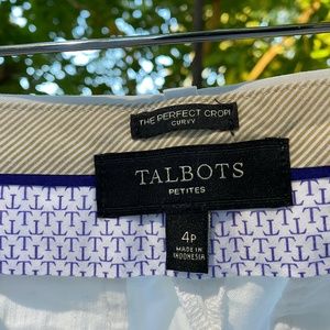 Talbots Petite Size 4P Winter White 'The Perfect Crop' Chino Pants - Curvy Fit